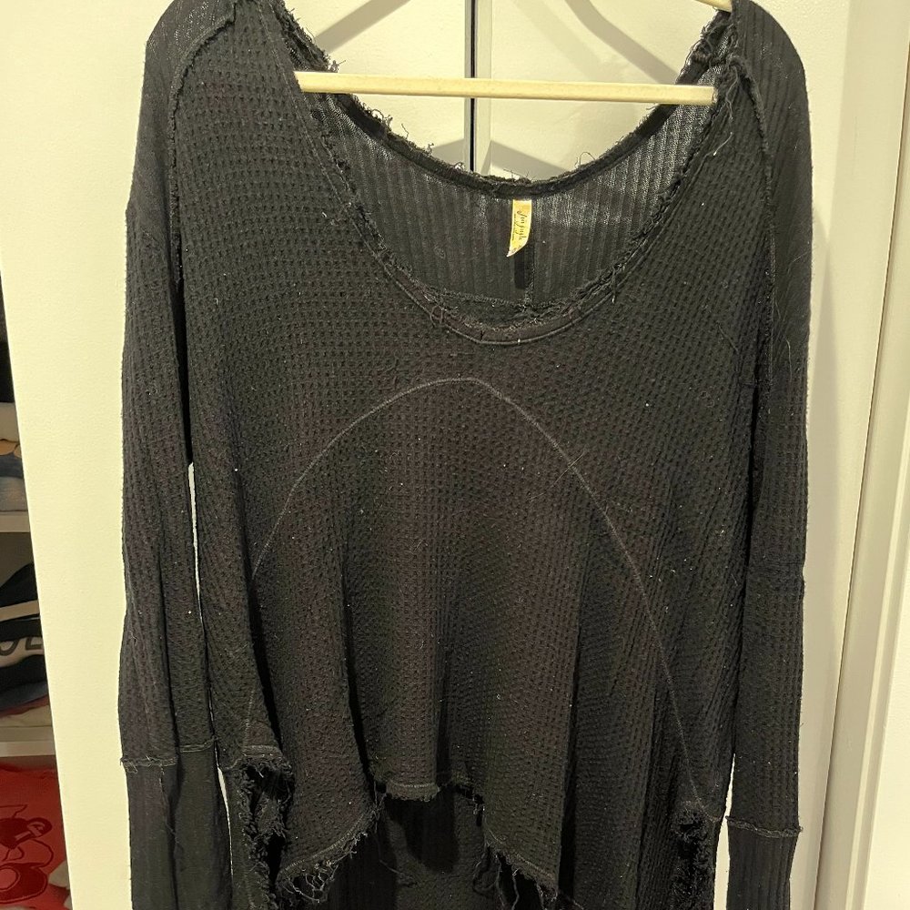 Free People Thermal Black Sweater